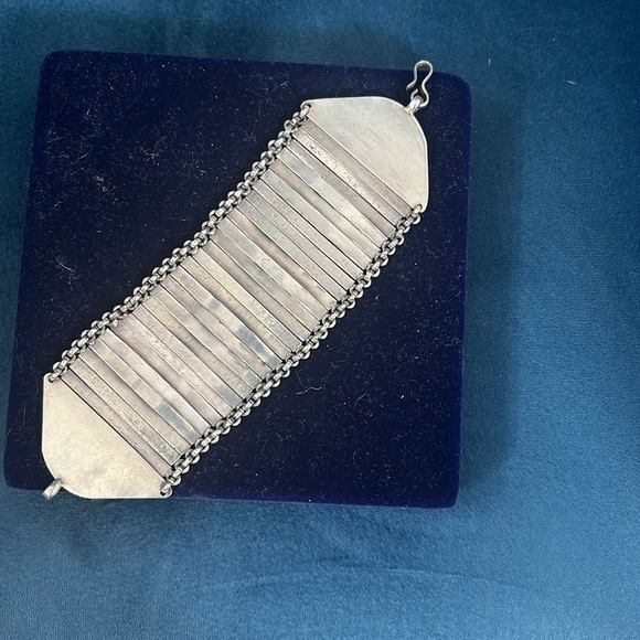 Sterling silver antique bracelet reversible - Picture 2 of 4